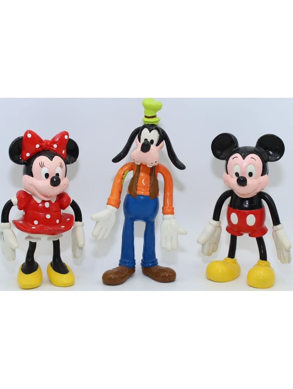 VTG Applause Disney Mickey Mouse Minnie Mouse & Goofy Flexible Figure Lot 3 Pcs